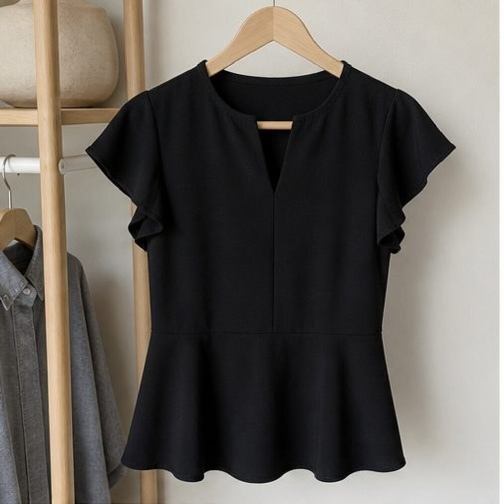 Black Peplum Top